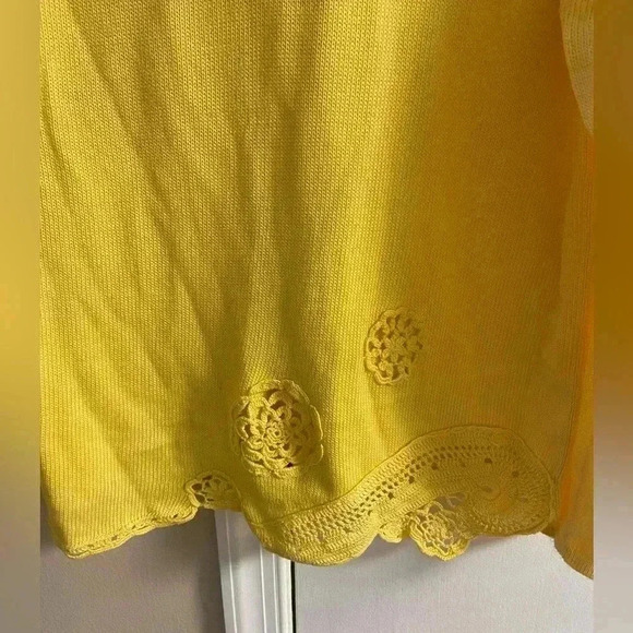 Deirdre McGuire sweater pullover yellow 100%‎ pima cotton Large - Picture 3 of 8